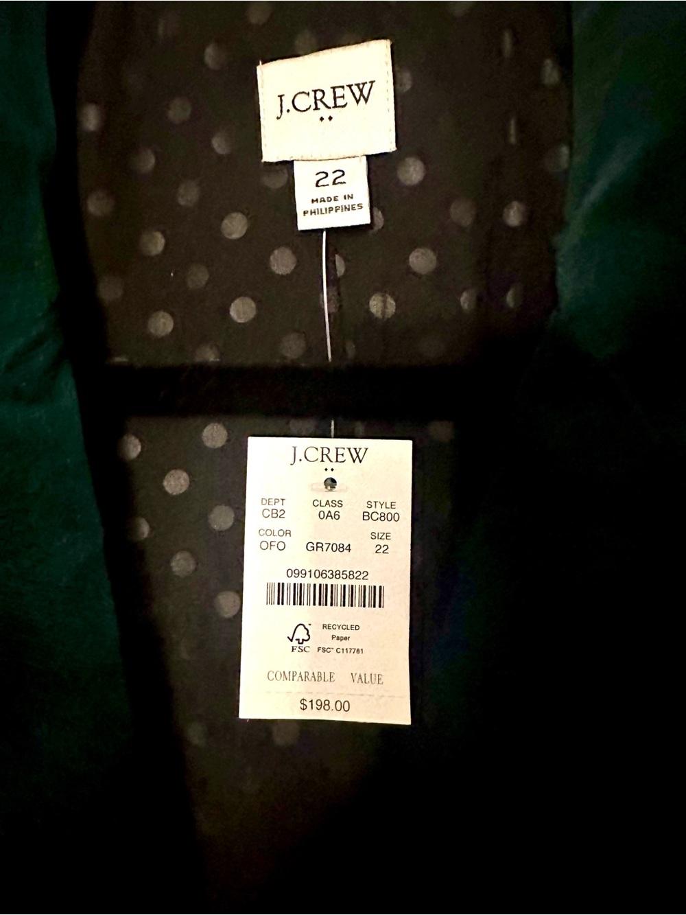 J Crew Velvet Forest Green Blazer NWT - Picture 2 of 2